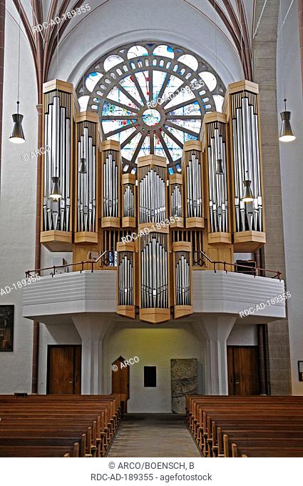 Organ, Probstei Church, Square of Hiroshima, Dortmund, North Rhine-Westphalia, Germany