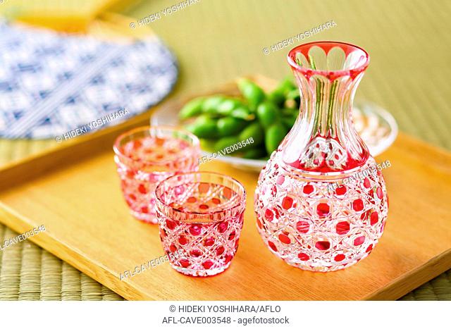 Traditional Japanese Edo Kiriko glassware