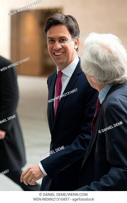 The Andrew Marr Show held at the BBC Television Centre - Arrivals. Featuring: Ed Miliband Where: London, United Kingdom When: 04 May 2014 Credit: Daniel...