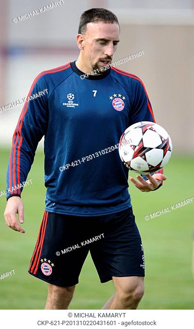 Bayern player Franck Ribery is seen during a training in Muenchen, Germany, Tuesday, October 22, 2013, prior to the FC Bayern Muenchen vs FC Viktoria Plzen...