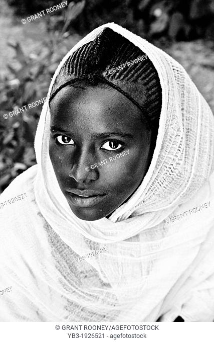 Portrait of a Young Woman Taken During Timkat The Festival of Epiphany, Gondar, Ethiopia