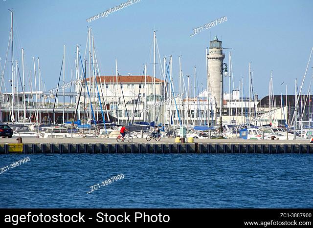 Harbor of Trieste with lighthouse - Italy