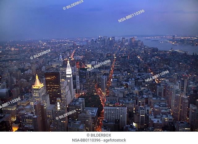 United States, New York, night view from the Empire State Building