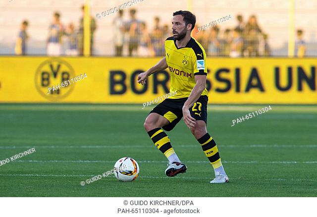 Dortmund's Gonzalo Castro in action during the test match between Jeonbuk Hyundai Motors FC vs. Borussia Dortmund in the Zabeel Stadium in Dubai, UAE