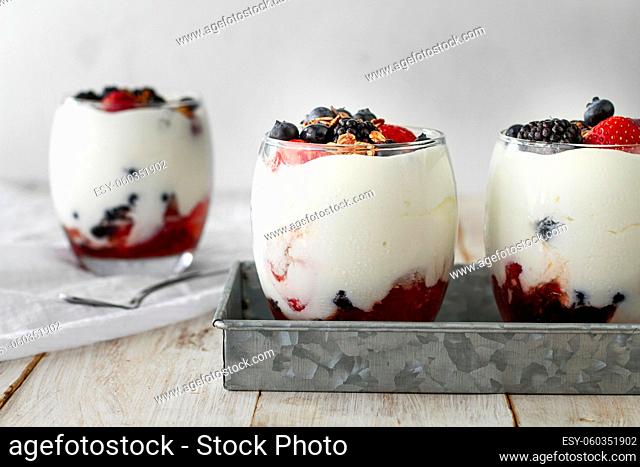 fruit yogurt glasses assortment