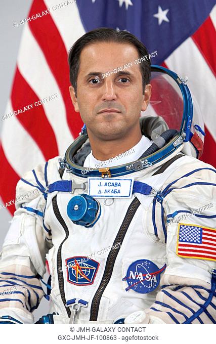 NASA astronaut Joe Acaba, Expedition 3132 flight engineer, attired in a Russian Sokol launch and entry suit, takes a break from training in Star City