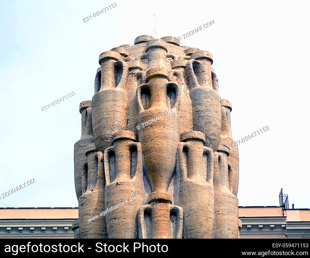 The Fontana delle Anfore (Fountain of the Amphorae), located in Testaccio, a quarter of Rome. The motive of the amphorae refers to the Monte Testaccio and to...