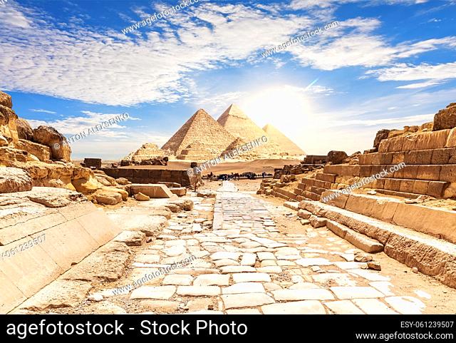 Path between Tombs to the pyramids, Giza, Egypt