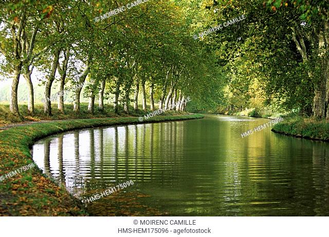 France, Herault, Capestang, Canal du Midi, listed as World Heritage by UNESCO