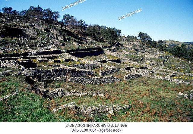 Ruins of houses in Citania de Briteiros, Minho, Portugal, Iron Age, 4th century BC