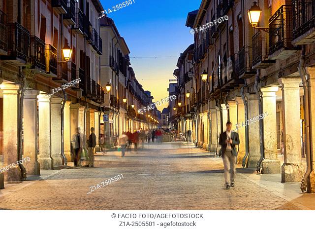 Calle Mayor (Main street). Alcala de Henares, Community of Madrid, Spain