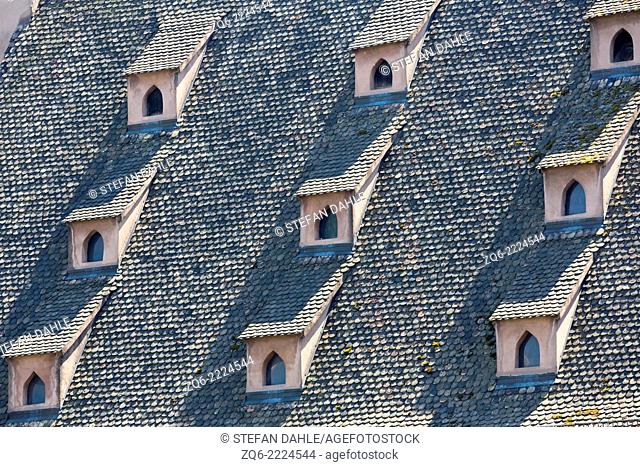 Roof Windows in the Old Town Petite France in Strasbourg, France