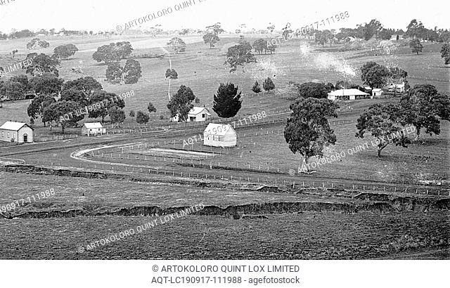 Negative - Nareen, Victoria, circa 1912, The settlement at Nareen. On the left, Adam Clarke's home and the general store