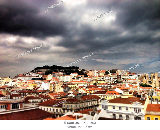 Landscape of Lisboa, with ST. George Castle to the end