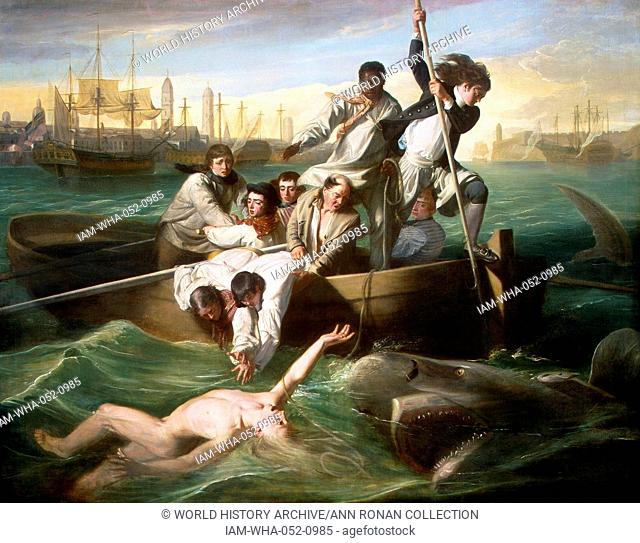 Watson and the Shark' by John Singleton Copley is a 1778 oil painting. It depicts the rescue of Brook Watson from a shark attack in Havana, Cuba