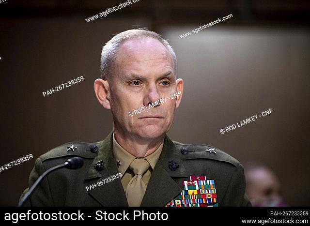 Brigadier General John Baker, Chief Defense Counsel for Military Commissions, United States Department of Defense, appears before a Senate Committee on the...