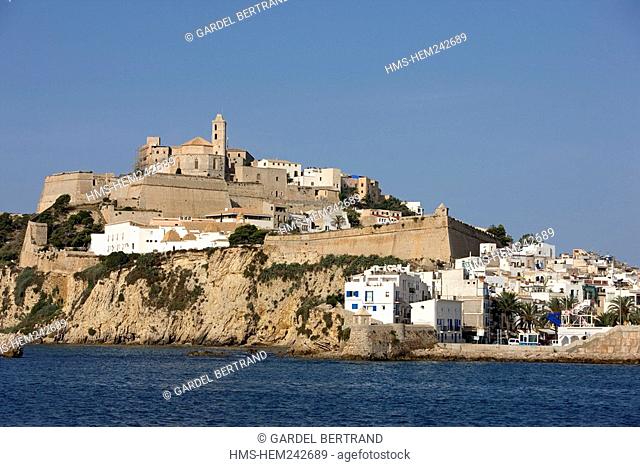 Spain, Balearic Islands, Ibiza island, Eivissa Ibiza city, Dalt Vila High Town listed as World Heritage by UNESCO