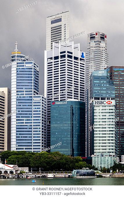 The Singapore Skyline From Marina Bay, Singapore, South East Asia