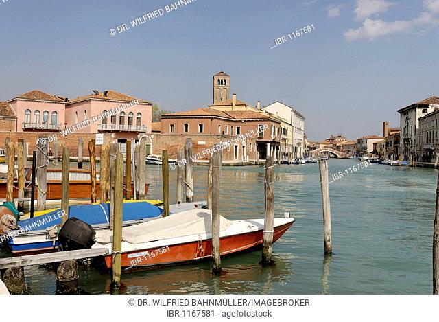 Island isola Murano, with the Canale Grande di Murano and the Canale di San Donato near Venice, Venezia, Italy, Europe