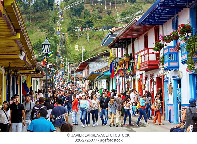 Calle Real, Salento, Quindio, Colombia, South America