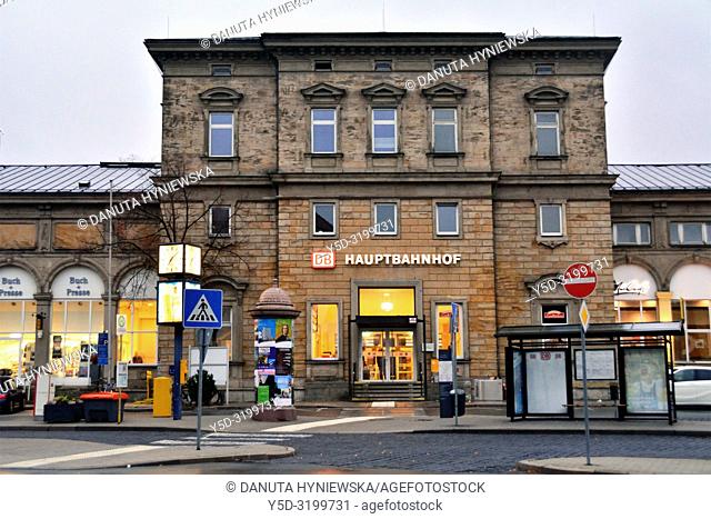 Bayreuth Hbf - Hauptbahnhof central train station, Bahnhofstrasse, Bayreuth, Upper Franconia, Bavaria, Bayern, Germany, Europe