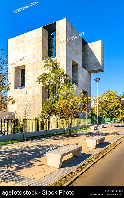 SANTIAGO DE CHILE, CHILE, MAY - 2018 - Exterior view of innovation center building at catholic university in santiago de chile, chile