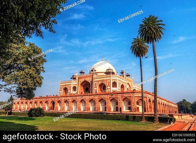 humayun's tomb complex in new delhi, india taken during warm midday