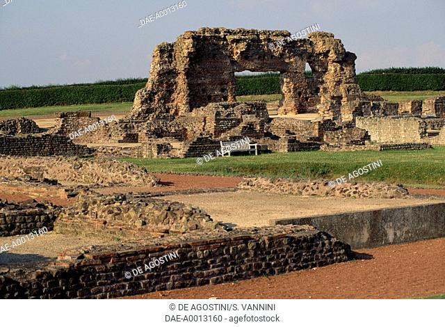 Ruins of the Roman city Viroconium Cornoviorum at Wroxeter, Shropshire, England, United Kingdom. Roman civilisation, 1st-2nd century