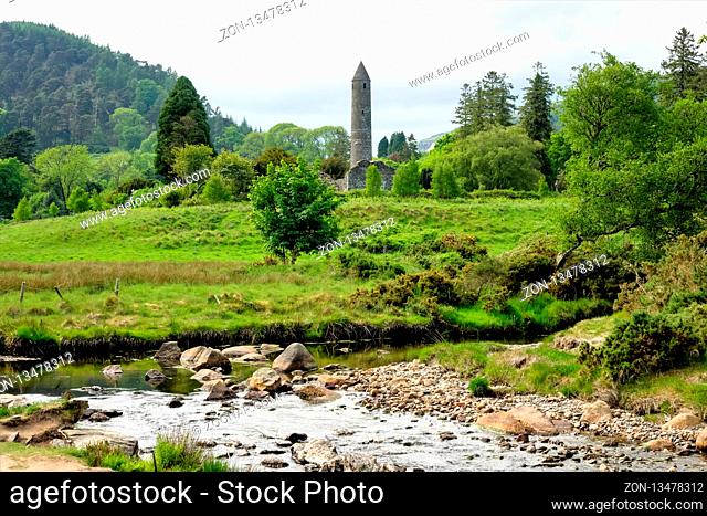 Glendalough is a village with a monastery in County Wicklow, Ireland. The monastery was founded in the 6th century by saint Kevin, hermit and priest