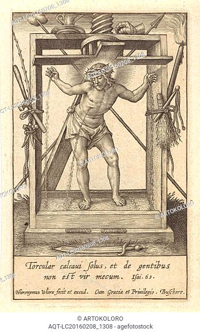 Christ in the winepress, Hieronymus Wierix, 1563 - before 1619