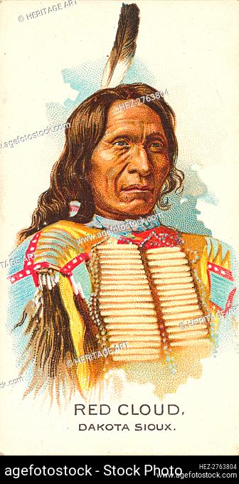 Red Cloud, Dakota Sioux, from the American Indian Chiefs series (N2) for Allen & Ginter Ci.., 1888. Creator: Allen & Ginter