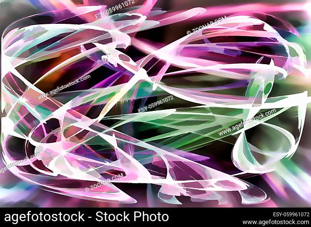 Fractal image on a light background colored lines, intricately woven in a beautiful pattern