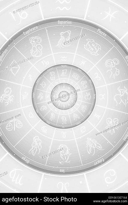 Astrology and alchemy sign background illustration - white