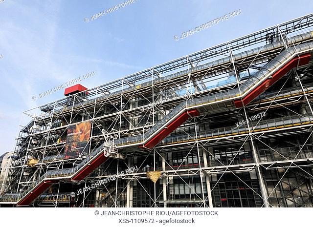 Centre Georges Pompidou, Beaubourg area, Paris, France