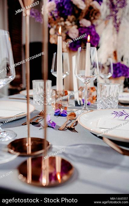 Festively set table with decoration
