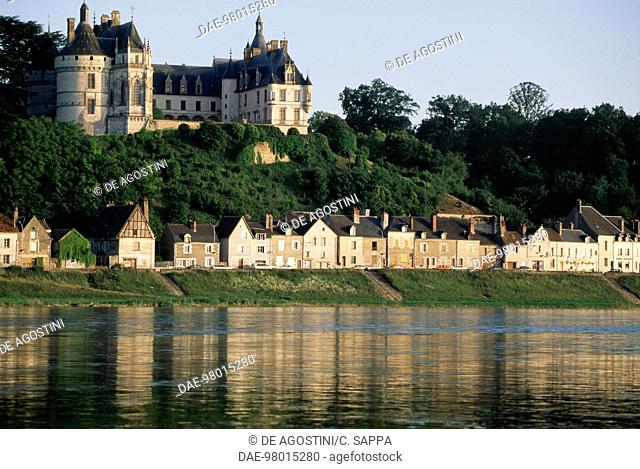 Chaumont-sur-loire castle, 15th century, and the Loire river, Centre, France