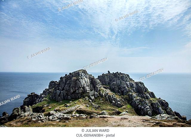 View of Logan Rock, Cornwall, UK