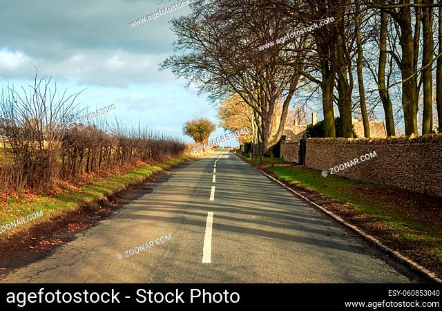 Road in rural Britain in winter