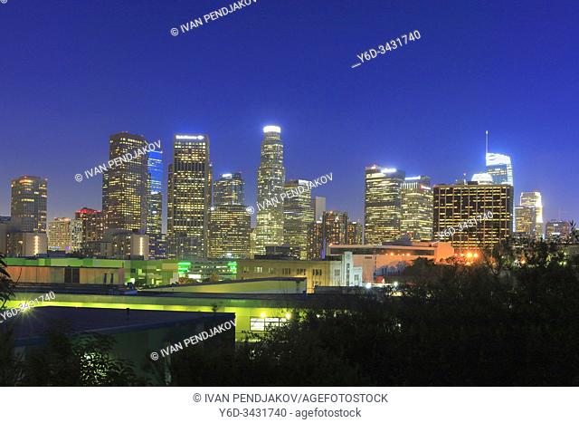 Los Angeles Downtown at Night, California, USA