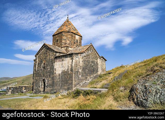 Sevanavank monastic complex on the bank of Sevan lake in Armenia