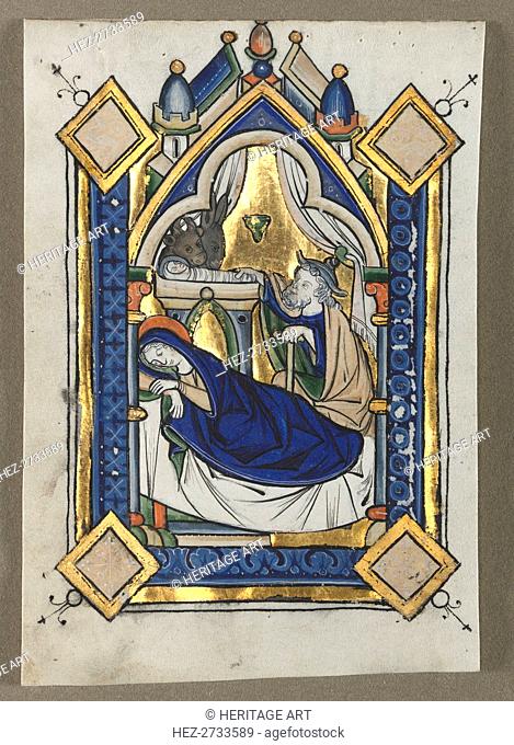 Leaf Excised from a Psalter: The Nativity, c. 1260. Creator: Unknown