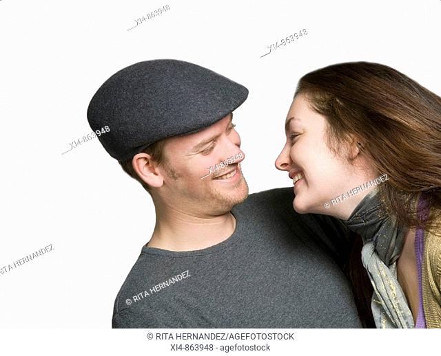 couple having a conversation  Showing profiles