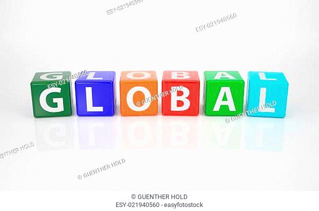 Global out of multicolored Letter Dices