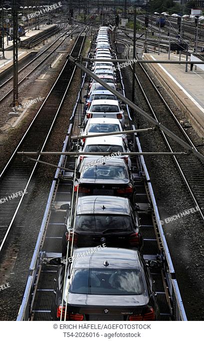 BMW 3 Series models at a car train