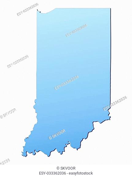 Indiana(USA) map filled with light blue gradient. High resolution. Mercator projection