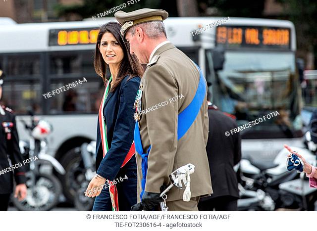 Virginia Raggi Mayor of Rome during the Ceremony at the Vittoriano also know as Altar of Fatherland Rome, ITALY-23-06-2016