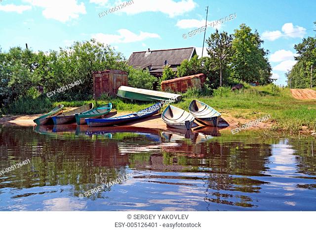 rural boats on coast river