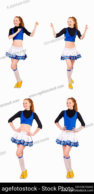 Cheerleader isolated on the white background