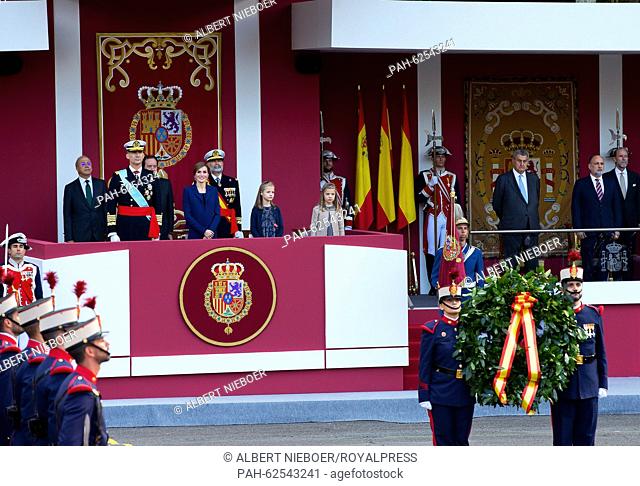 Madrid, 12-10-2015 HM King Felipe, HM Queen Letizia, Princess Leonor, Princess Sofia HM King Felipe, HM Queen Letizia, Princess Leonor