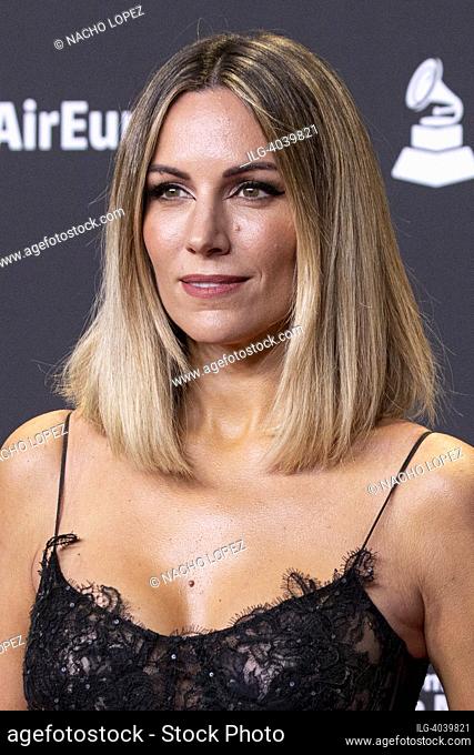 Edurne attends to ' Latin GRAMMY Acoustic Sessions' photocall on October 26, 2022 in Madrid, Spain